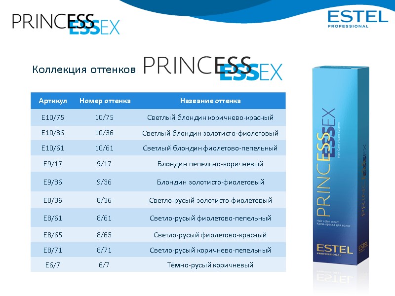 Коллекция оттенков